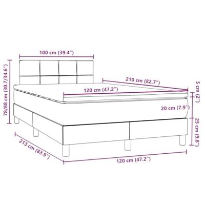 Boxspring met matras en LED fluweel donkerblauw 120x210 cm