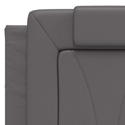 Bed met matras kunstleer grijs 160x200 cm - thumbnail
