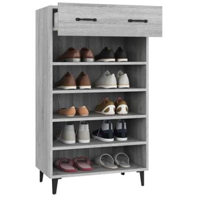 VidaXL Schoenenkast 60x35x105 cm bewerkt hout grijs sonoma eikenkleur VidaXL Schoenenkast 60x35x105 cm bewerkt hout grijs sonoma eikenkleur