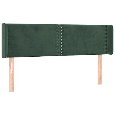 Hoofdbord met randen 147x16x78/88 cm fluweel donkergroen