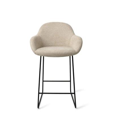 Jesper Home Barkruk 'Kushi' Slide Black, kleur Ivory Ivy (zithoogte 67cm)