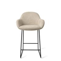 Jesper Home Barkruk 'Kushi' Slide Black, kleur Ivory Ivy (zithoogte 67cm) - thumbnail