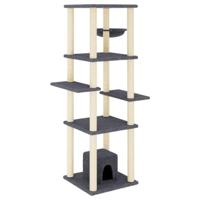 Kattenmeubel met sisal krabpalen 154 cm donkergrijs - thumbnail