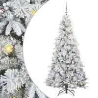 VidaXL Kunstmatige inklapbare kerstboom wit 180 cm pe en pvc - thumbnail