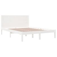 Bedframe zonder matras massief grenenhout wit 140x200 cm - thumbnail