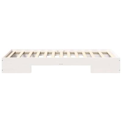 Bedframe met opslag Wit 75 x 190 cm Massief grenenhout
