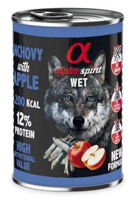 ALPHA SPIRIT WET Ansjovis met appel - natvoer voor honden - 400g