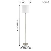 Eglo VloerlampPasteri 28cm nikkel mat met witte kap - 95164 - thumbnail