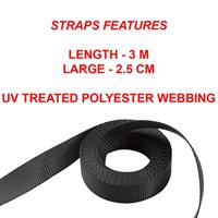 Masterlock Set of 2 retractable ratchet tie downs with S hooks 3m - colour : blac - 3238EURDAT - thumbnail