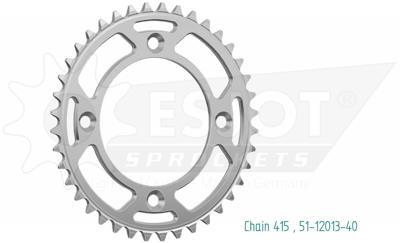 ESJOT Chain wheel 415 40z alu silver