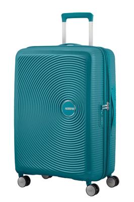 American Tourister trolley Soundbox Spinner 67 cm. Expandable donkergroen