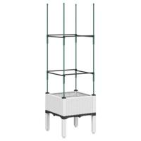 VidaXL Plantenbak met latwerk 40x40x142,5 cm polypropeen wit - thumbnail