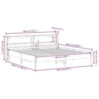 Bedframe zonder matras massief grenenhout wit 180x200 cm - thumbnail