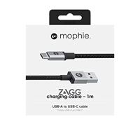 ZAGG mophie Charge and Sync Cable-USB-A naar USB-C 1M - Zwart - thumbnail