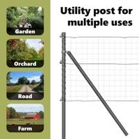 VidaXL Afrasteringspaal 13 pcs grijs staal - thumbnail