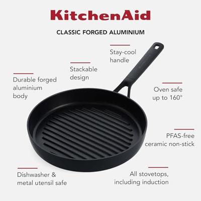 KitchenAid Grillpan Classic Forged - ø 28 cm - keramische anti-aanbaklaag - thumbnail