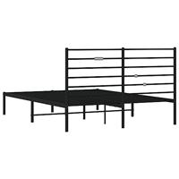 Bedframe met hoofdbord metaal zwart 120x190 cm - thumbnail