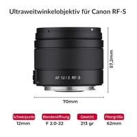 Samyang AF 12mm F/2.0 Canon RF-S - thumbnail