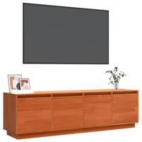 TV-kast met opslag met de deur Bruin 156 x 37 x 45 cm Massief grenenhout - thumbnail