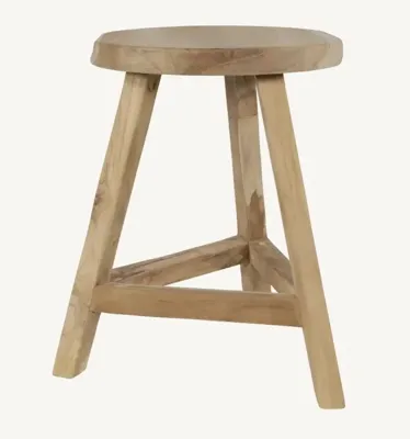 Boomstam krukje rond teak