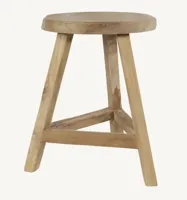 Boomstam krukje rond teak - thumbnail