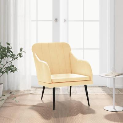Fauteuil 63x76x80 cm fluweel crmekleurig Fauteuil 63x76x80 cm fluweel crmekleurig