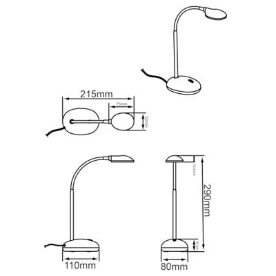 Brilliant Timmy Tafellamp LED Energielabel: G (A - G) LED vast ingebouwd 2 W Zwart