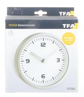 TFA Dostmann 60.3012 Wandklok Kwarts 160 mm x 45 mm Zilver Geschikt voor vochtige ruimtes - thumbnail