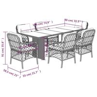 7-delige Tuinset met kussens poly rattan zwart - thumbnail