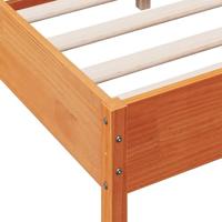 Bedframe met hoofdbord massief grenenhout wasbruin 120x200 cm - thumbnail