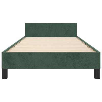 Bedframe zonder matras 90x190 cm fluweel donkergroen - thumbnail