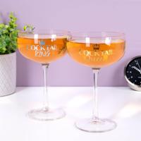 Cocktail glass set, Cocktail King and Cocktail Queen - thumbnail