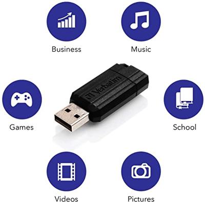Verbatim Pin Stripe USB-stick 32 GB Zwart 49064 USB-A 2.0