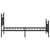 Bedframe met hoofd- en voeteneinde metaal zwart 90x190 cm - thumbnail