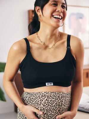 Zwangerschaps- en voedingsbeha van biologisch katoen* Homewear zwart