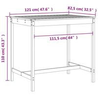 5-delige Tuinbarset massief grenenhout honingbruin - thumbnail
