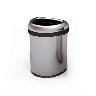 Simplehuman Afvalemmer Bullet Open Half Rond 60 liter (zilver)