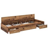 Opbergbedframe met hoofdeinde Oud Hout 100 x 200 cm Bewerkt hout - thumbnail
