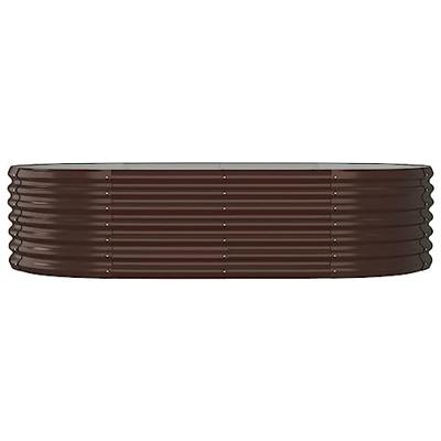 VidaXL Plantenbak 152x80x36 cm gepoedercoat staal bruin
