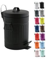 MSV badkamer|toilet pedaalemmer - zwart - 3L - 17 x 26 cm - Toilet - thumbnail