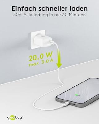 Goobay USB-C snellader | 20W | wit | Power Delivery - 9550190