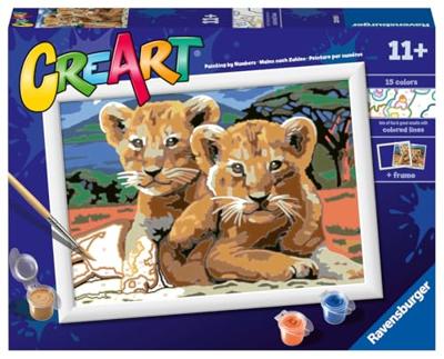 Ravensburger CreArt Schilderen op nummer kleine leeuwenwelpjes