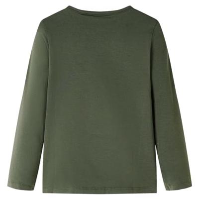 Kindershirt met lange mouwen dierenprint 140 kakikleurig Kindershirt met lange mouwen dierenprint 140 kakikleurig