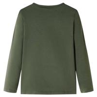 Kindershirt met lange mouwen dierenprint 104 kakikleurig - thumbnail