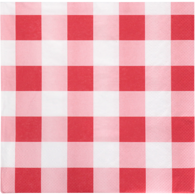 Servet | 1/4 vouw | 3-laags | 33x33cm | cellulose | rood/wit | 600 stuks