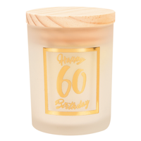 Geurkaars klein goud/wit - 60 jaar - thumbnail