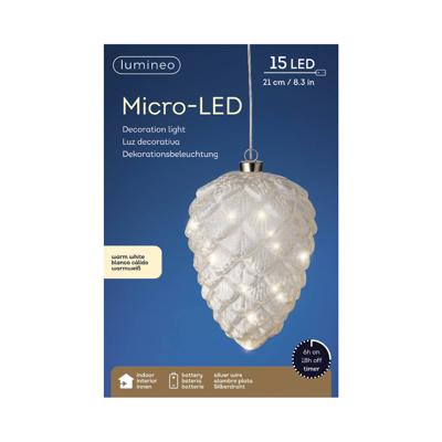 LED Lichtbol Dennenappel 40 LED Frosted Wit