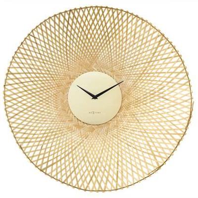 Wandklok 60 cm - Stil - Bruin/Zwart - Bamboe - NeXtime 'Vortex' Wandklok 60 cm - Stil - Bruin/Zwart - Bamboe - NeXtime 'Vortex'