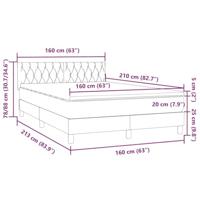 Boxspring met matras en LED fluweel roze 160x210 cm - thumbnail
