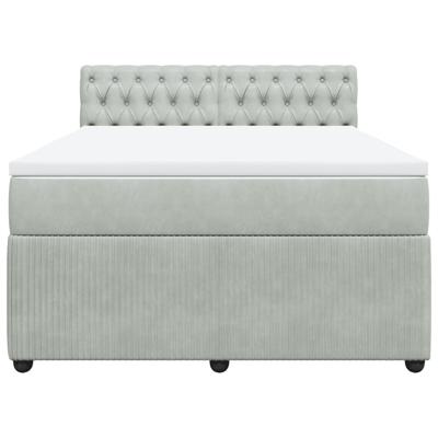 Boxspring met matras fluweel lichtgrijs 180x200 cm